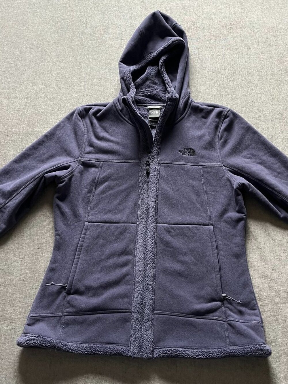 North Face Fleece Jacket Women M Purple Denali Hybrid Full Zip Outdoor Hiking